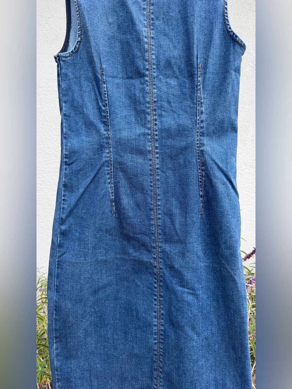 Reformation Fitted Blue Denim Kennedi Dress - Picture 6 of 12
